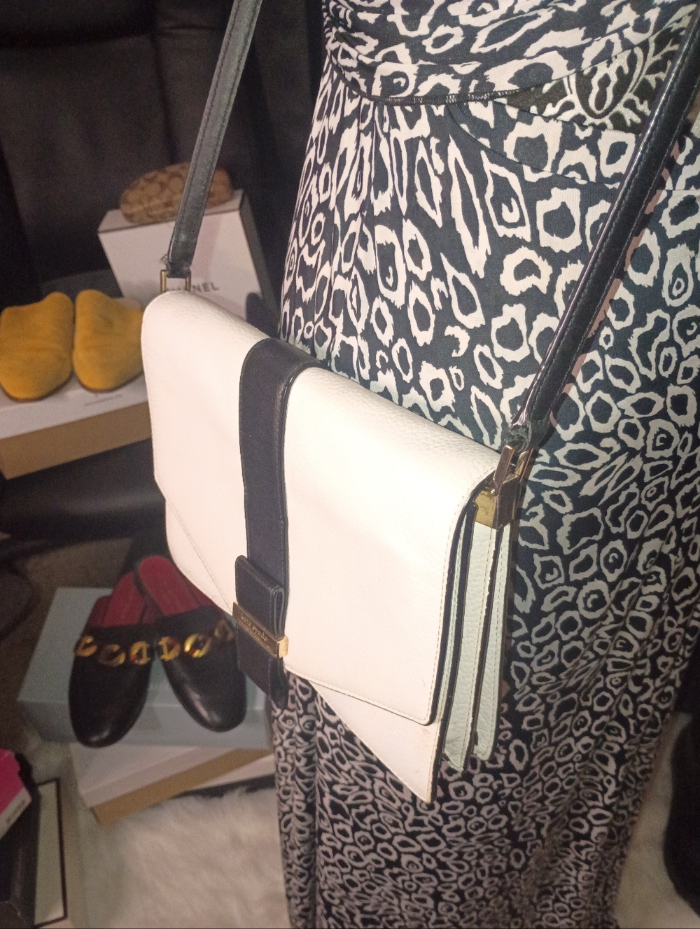 Kate Spade Black and Cream Crossbody Bag